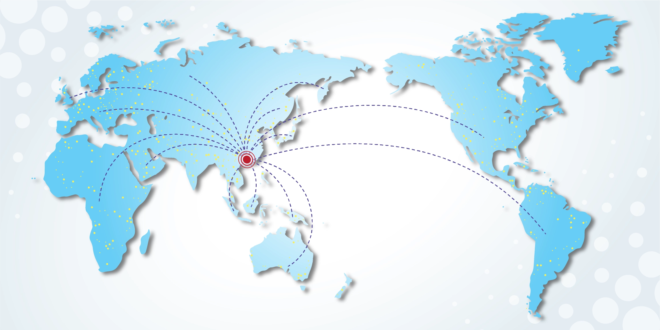 Map showing URDU's global presence across Asia, Europe, and the Americas