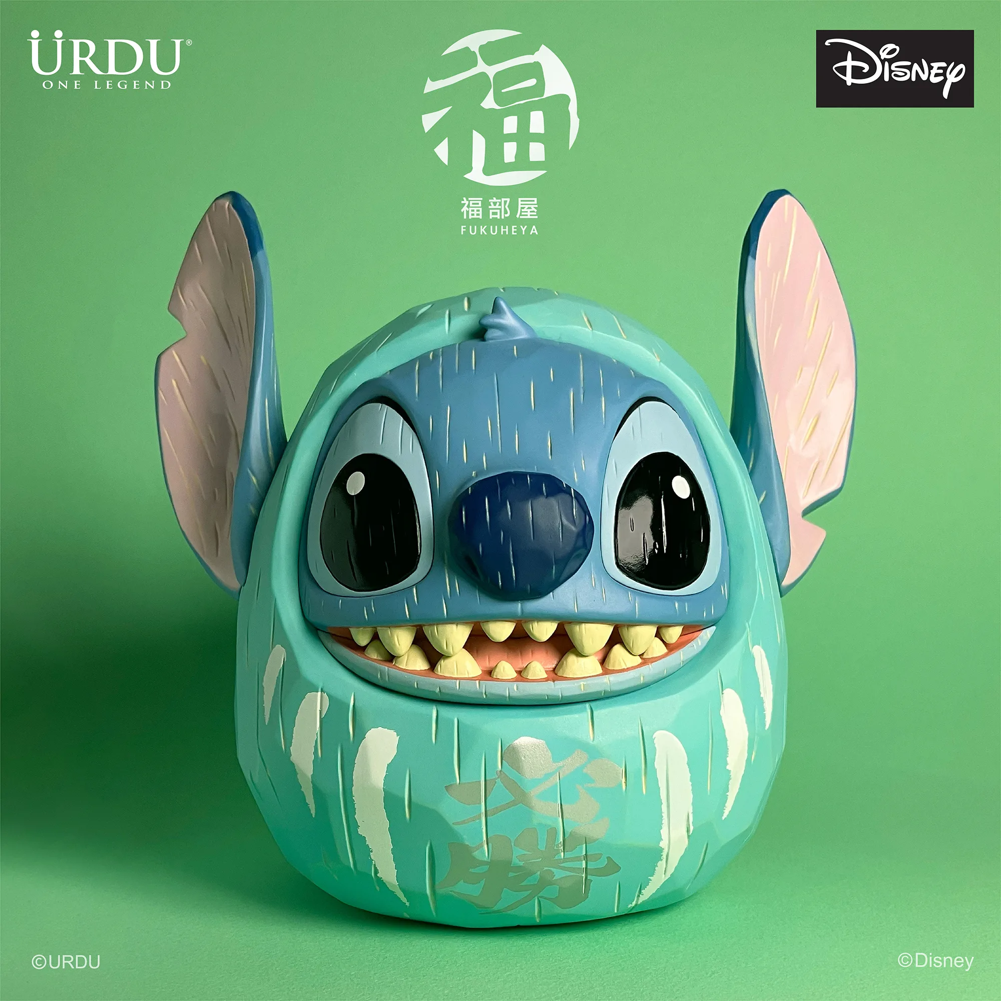 URDU / DISNEY FUKUHEYA DARUMA - STITCH (MINT COLOR VERSION)